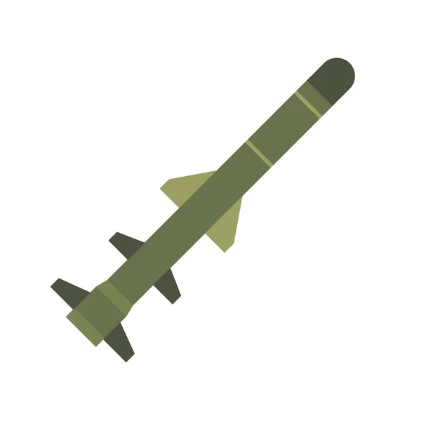 Плоский значок літаючої військової ракети — стоковий вектор