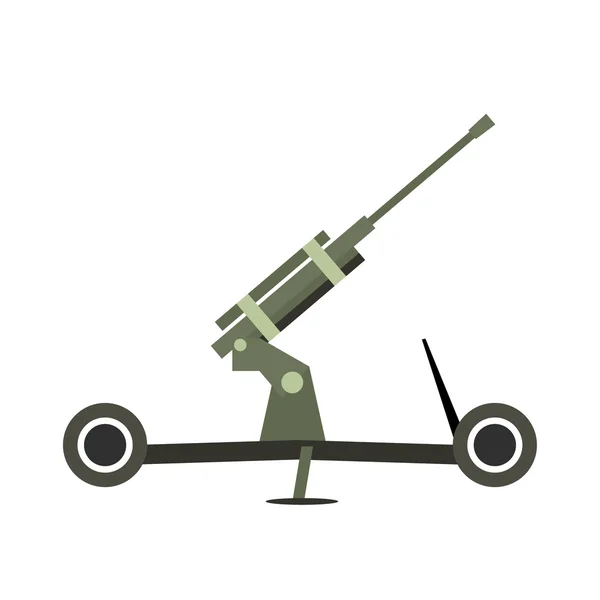 Howitzer artillería icono plano — Vector de stock