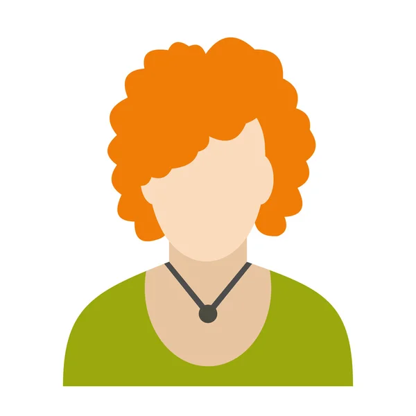 Mujer pelirroja avatar icono — Vector de stock