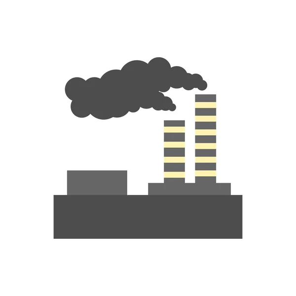 Contaminación de fábrica icono plano — Vector de stock