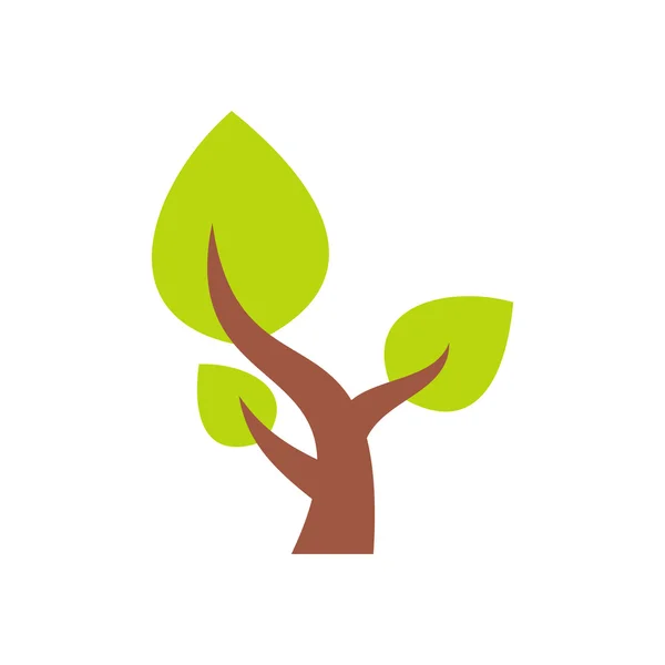Δέντρο εξοικονόμηση εικονίδιο επίπεδη φυτά — Διανυσματικό Αρχείο