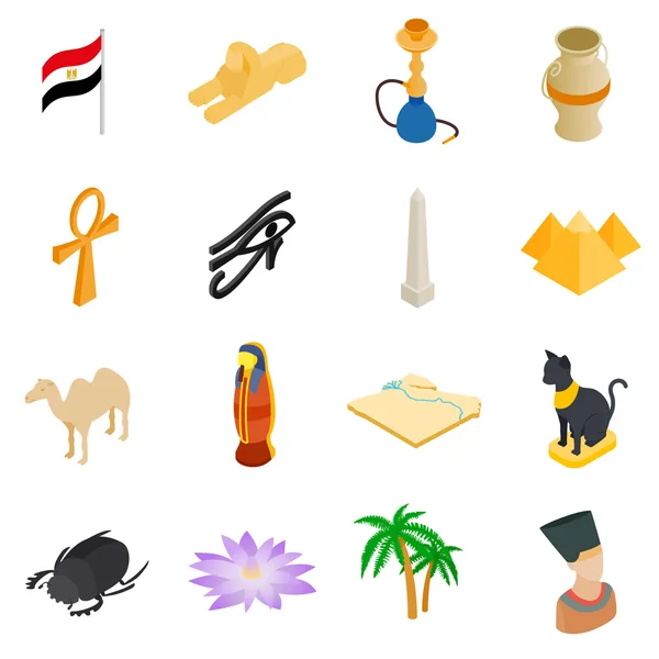 Egypten isometriska 3d ikoner — Stock vektor
