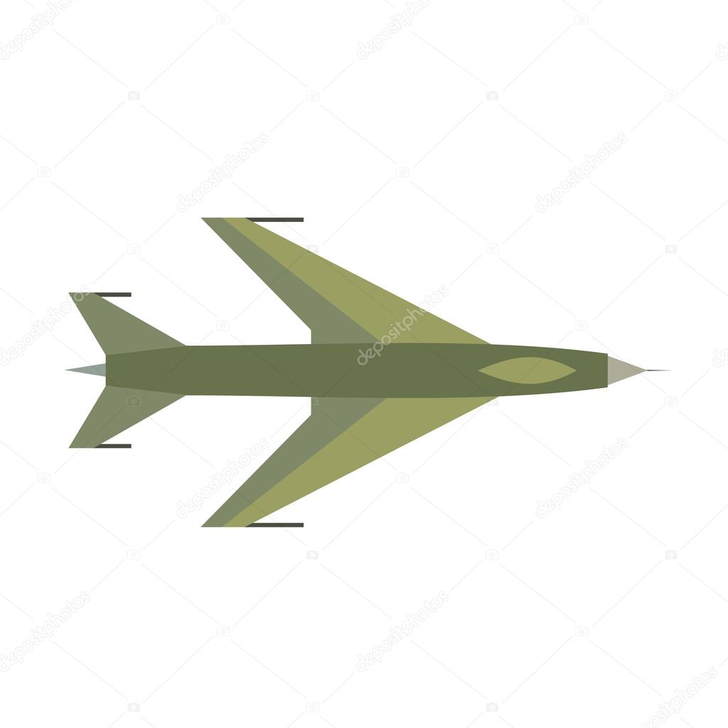 New flying jet fighter flat icon
