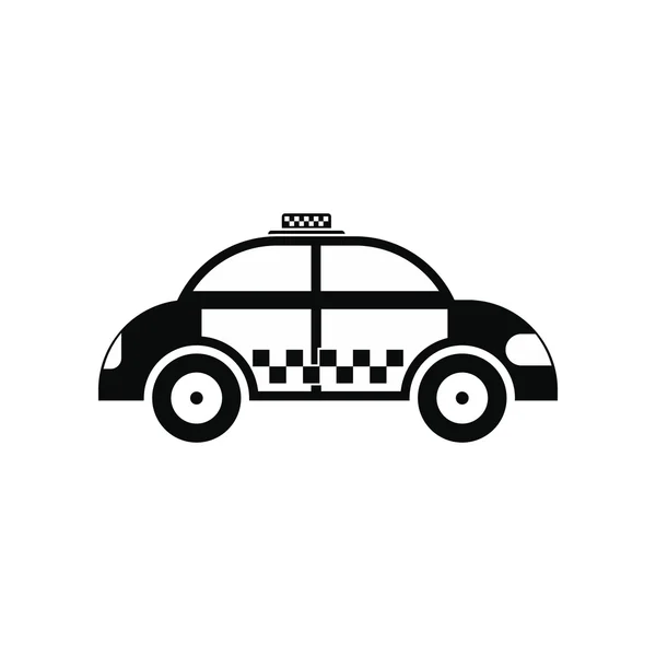 Fekete taxi egyszerű ikon — Stock Vector