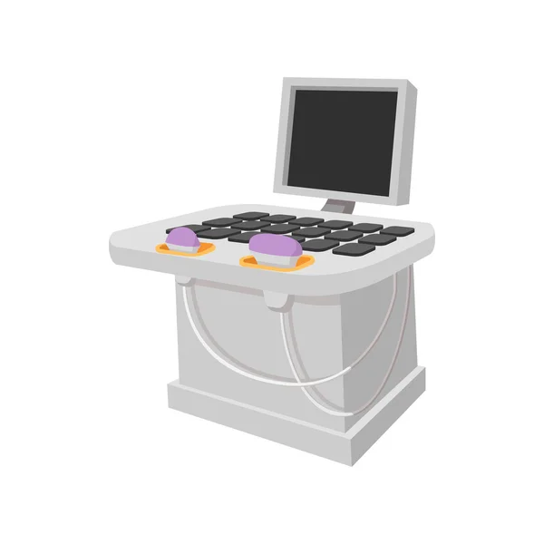 Medische echografie diagnostische machine cartoon-symbool — Stockvector