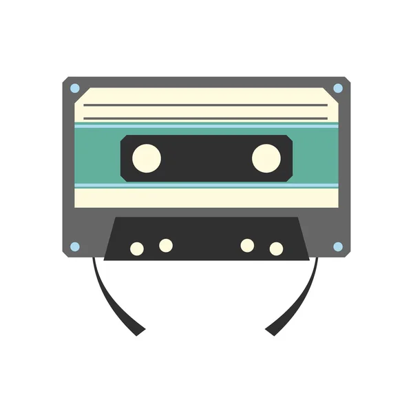 Cassette audio compacte icône plate — Image vectorielle