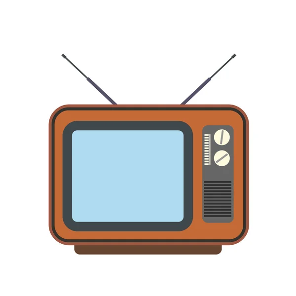 Retro TV ícone plano —  Vetores de Stock