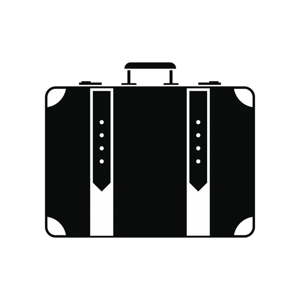 Fekete bőrönd egyszerű ikon — Stock Vector