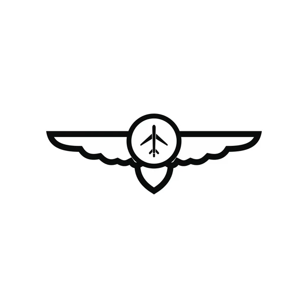 Uçak kanatları simgesi olan iz — Stok Vektör