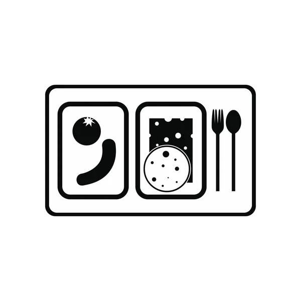 Almoço de avião ícone simples preto —  Vetores de Stock