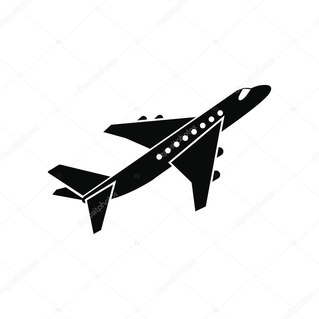 Passenger airplane black simple icon