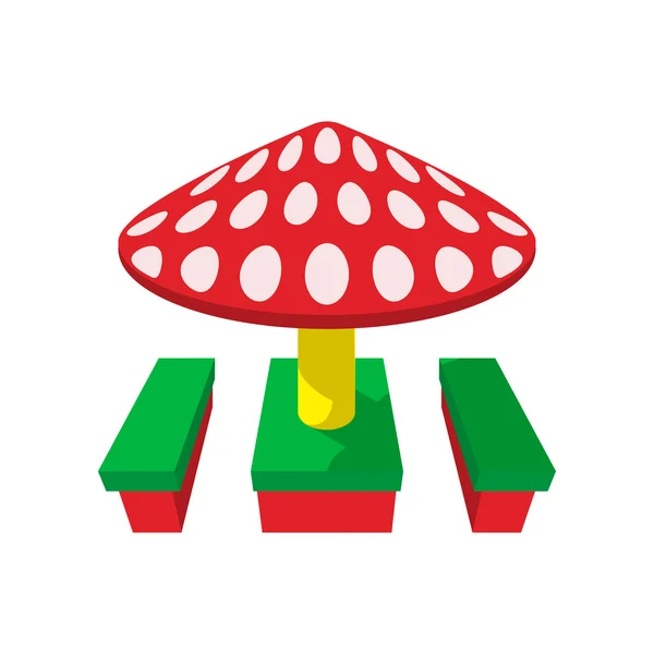Crianças canopi cogumelo desenho animado ícone — Vetor de Stock