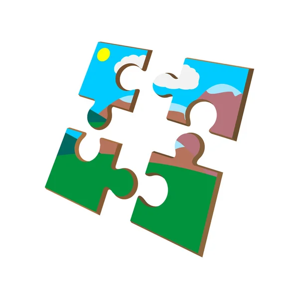 Colorful puzzle cartoon icon — Stock Vector