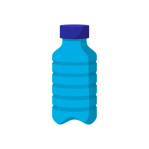 Blue plastic bottle cartoon icon — Stock Vector
