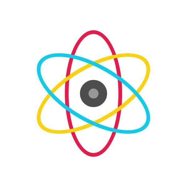 Atom modern düz simgesi — Stok Vektör