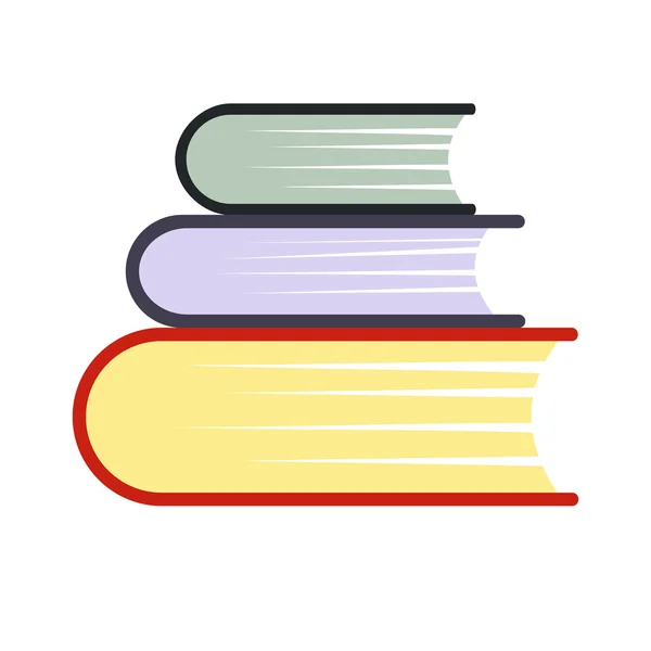 Pile of books flat icon — Stock Vector