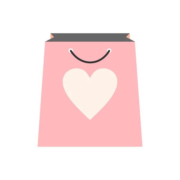 Shopping bag with heart icon — Stock Vector