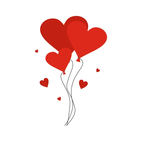 Valentine den balónky plochý ilustrace — Stockový vektor