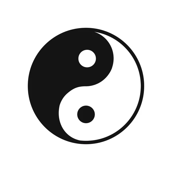 Yin yang icono plano — Vector de stock