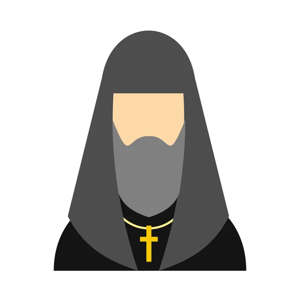Preot creștin rus icoană plată — Vector de stoc