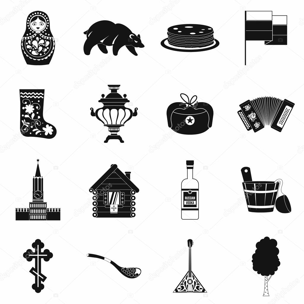 Russia black simple icons