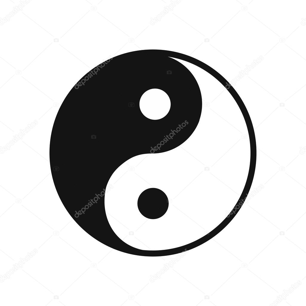 Yin yang flat icon
