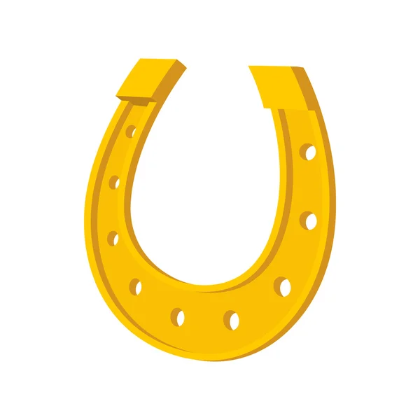 Ícone de desenho animado ferradura dourada —  Vetores de Stock