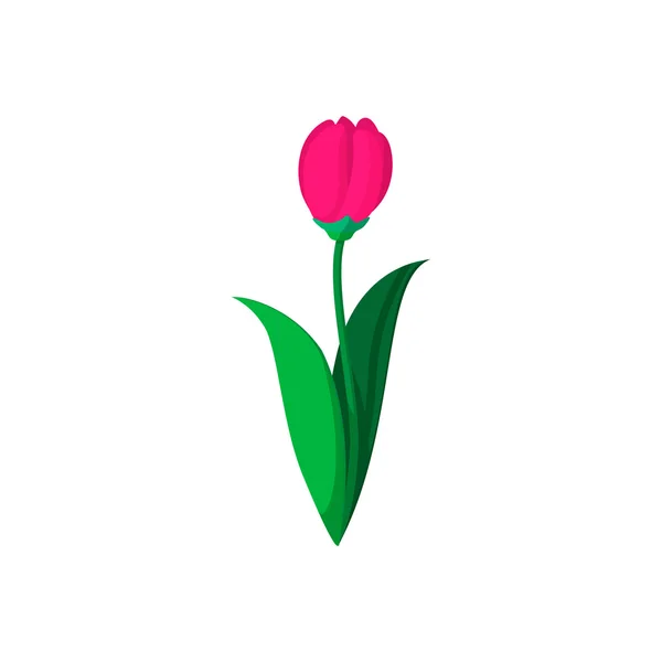 Icona del cartone animato tulipano rosa — Vettoriale Stock