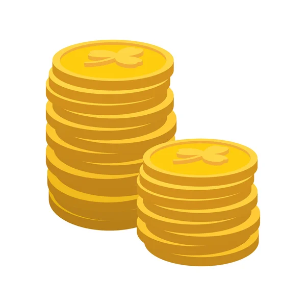 Lucky gold coin cartoon icon — Stock Vector