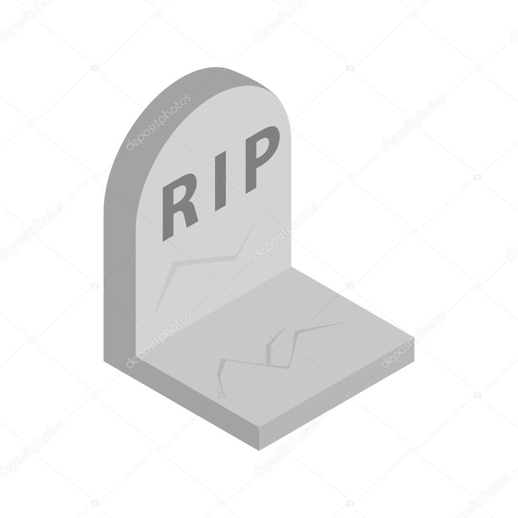 Tombstone with RIP isometric 3d icon