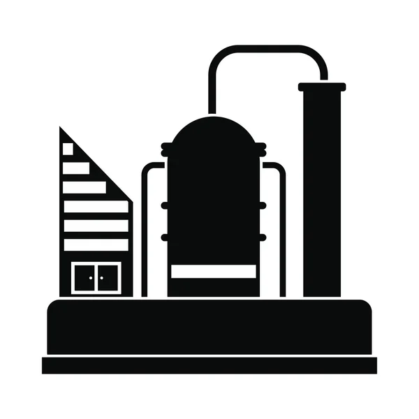 Icono de refinería de petróleo o planta química — Vector de stock