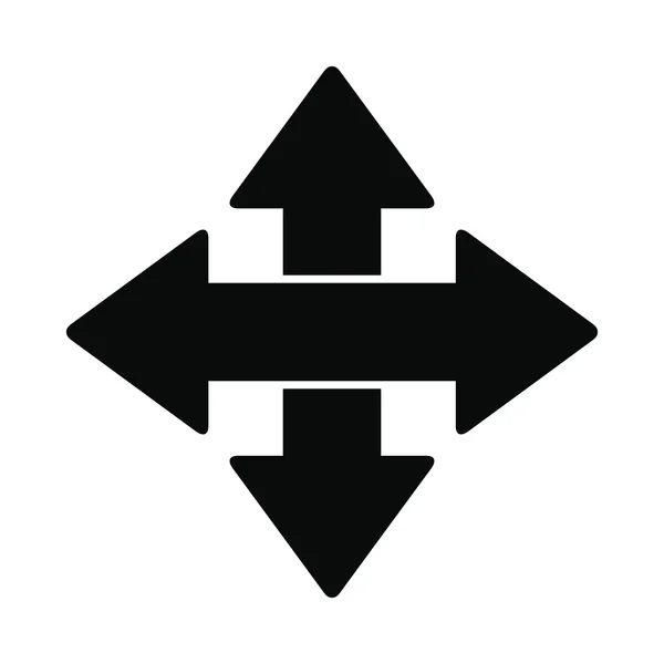 Croix flèches noir icône simple — Image vectorielle