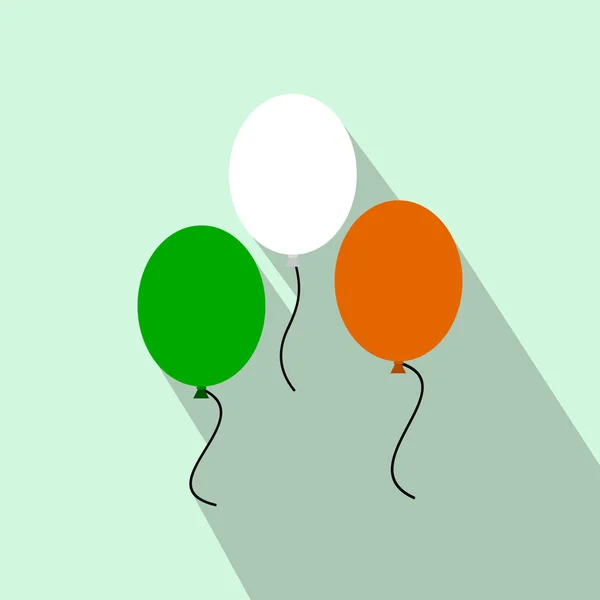 Ballons en couleurs irlandaises icône plate — Image vectorielle