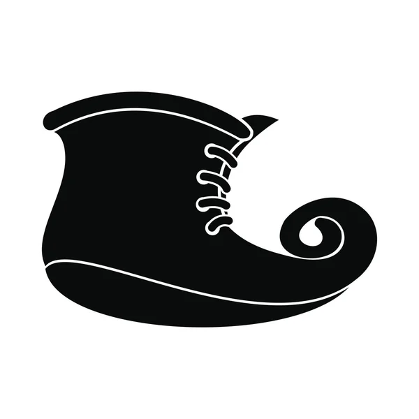 Stivali Leprechaun nero semplice icona — Vettoriale Stock