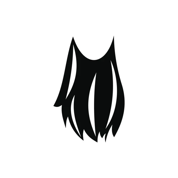 Krasnoludek broda czarny ikona proste — Wektor stockowy