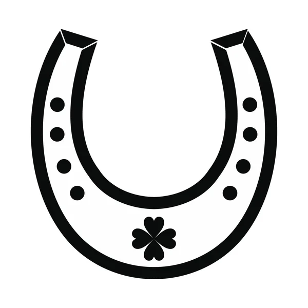 Icono simple negro herradura — Vector de stock