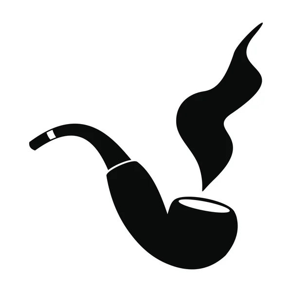 Röka pipa svart enkel ikon — Stock vektor