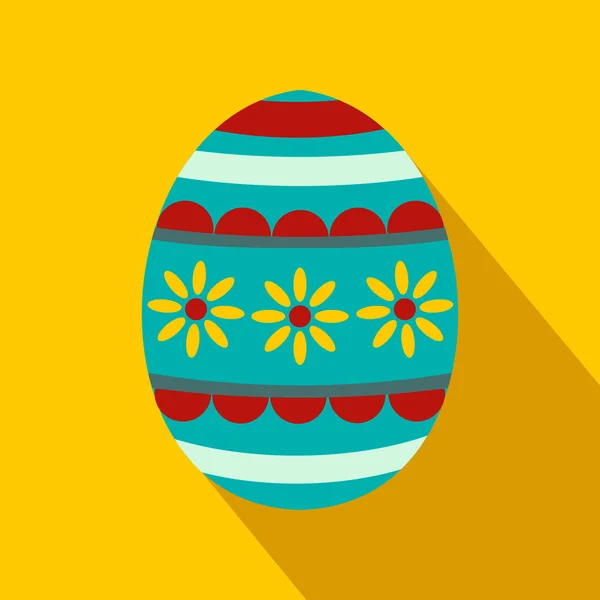 Colorido huevo de Pascua icono plano — Archivo Imágenes Vectoriales