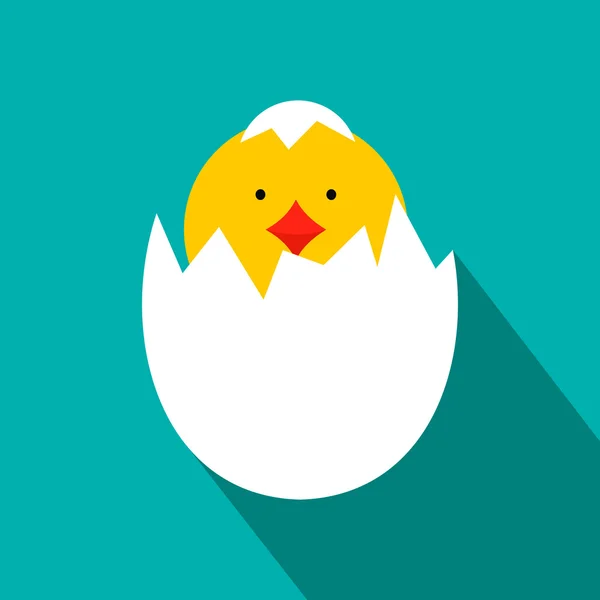 Żółty kurczak noworodka wykluły się z jaj ikona — Wektor stockowy