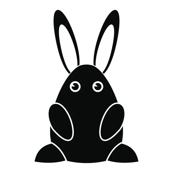 부활절 토끼 검은 간단한 아이콘 — 스톡 벡터