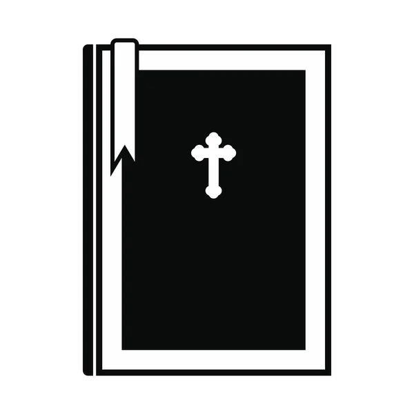 Livre biblique noir icône simple — Image vectorielle