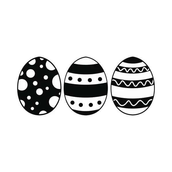Œufs de Pâques noir icône simple — Image vectorielle