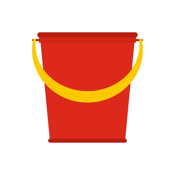 Červený plastový kbelík plochý — Stockový vektor