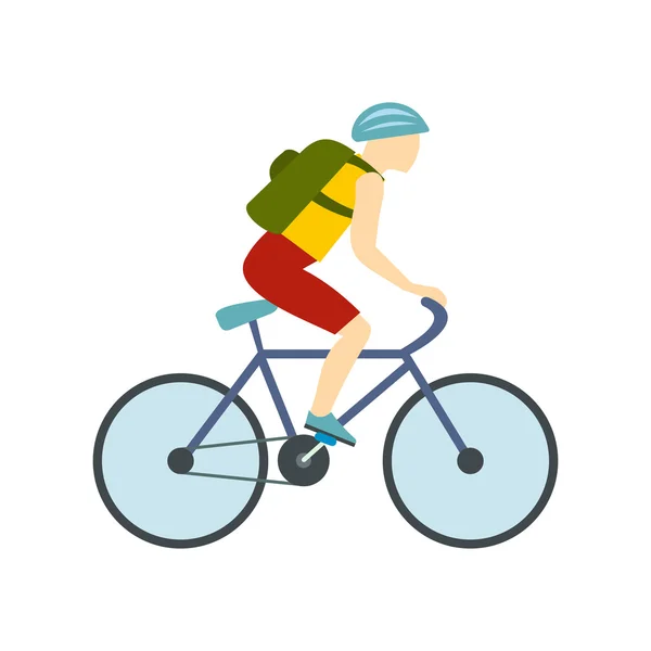 骑一辆自行车用背包旅游 — 图库矢量图片
