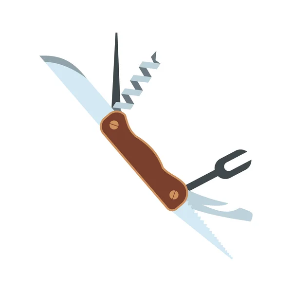 Карманный нож с большим количеством инструментов — стоковый вектор