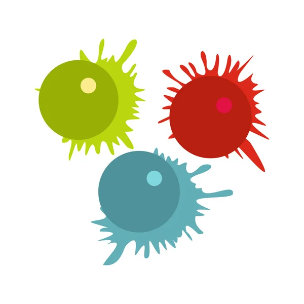 Bolas de Paintball con icono de salpicaduras — Vector de stock