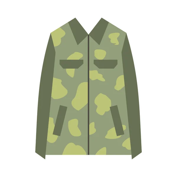 Camouflage jacket flat icon — Stock Vector