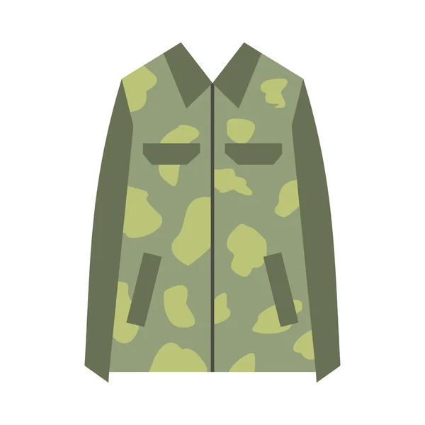 Chaqueta de camuflaje icono plano — Archivo Imágenes Vectoriales