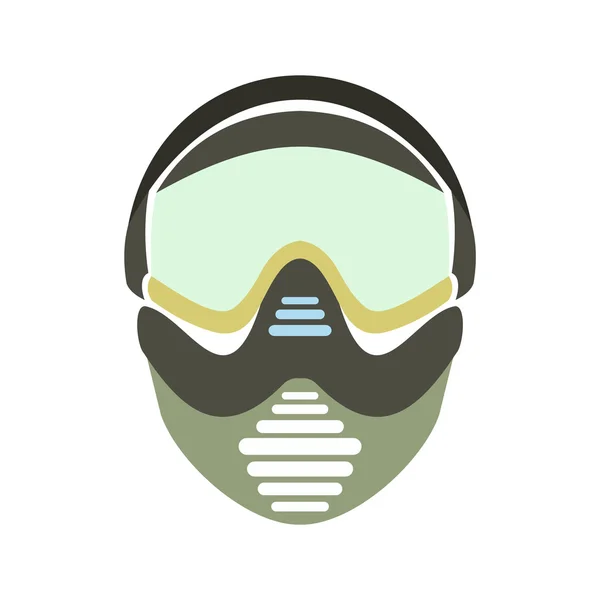 Paintball mask with goggles icon — Stock Vector