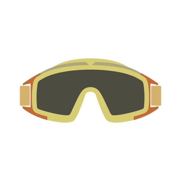 Paintball gafas icono plano — Vector de stock